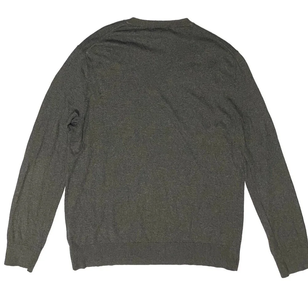 Banana Republic Cotton Sweater Gray Crewneck M Knit Pullover Mens Long Sleeve